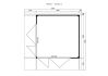 Lasita Maja Premium Gartenhaus DOMEO 9 ISO Natur/Anthrazit; 450 x 450 m; 70 mm Doppelnut; inklusive Boden