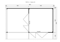 Lasita Maja Premium Gartenhaus DOMEO 10 ISO Natur/Anthrazit; 450 x 450 cm + 400 Schleppdach; 70 mm Doppelnut; inklusive Boden