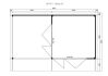 Lasita Maja Premium Gartenhaus DOMEO 10 ISO Natur/Anthrazit; 450 x 450 cm + 400 Schleppdach; 70 mm Doppelnut; inklusive Boden
