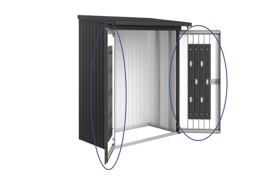 9003414370012 - Biohort Türpaket zu WoodStock 150 dunkelgrau-metallic 157 x 5 x 171