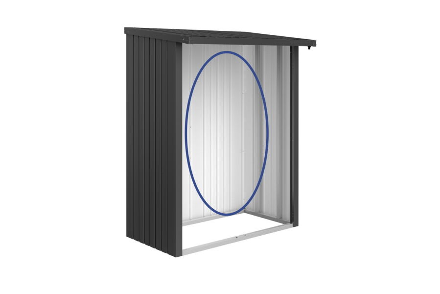 Biohort Rückwand zu WoodStock 150 dunkelgrau-metallic 145,5 x 1,1 x 196,5