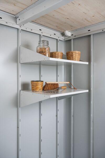 Regalboden-Set tief zu Gerätehäuser, Gerätschrank und Mülltonnenbox, 2 Böden 72 x 43,5 x 7