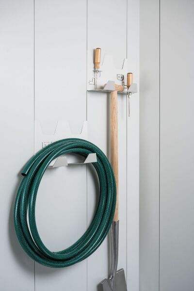 Biohort Gerätehalter Gerätehaus Neo, grauweiß, 2 Stück 28 x 10,4 x 17,2