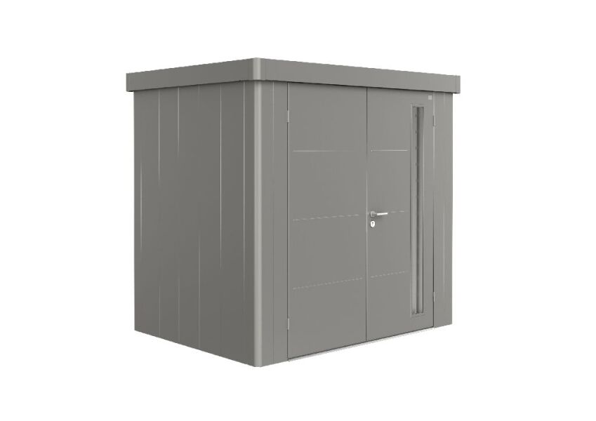 Biohort Gerätehaus Neo 1B Doppeltür, quarzgrau-metallic 236x180x222