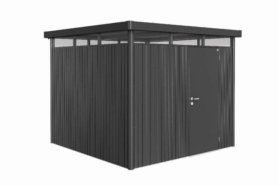 Biohort Gerätehaus HighLine Gr. H4 dunkelgrau-metallic, Standardtür 275 x 275 x 222