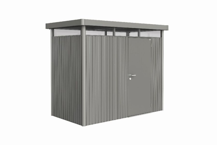 Biohort Gerätehaus HighLine Gr. H1 quarzgrau-metallic mit Standardtür 275 x 155 x 222