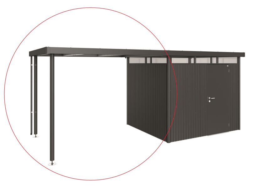 Biohort Seitendach L zu Gerätehaus HighLine H3 dunkelgrau-metallic 282 x 235 x 222