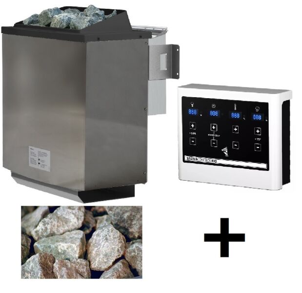 Karibu Biokombiofen 9 kW inkl. Easy Steuergerät und 18 kg Steine (Lager)