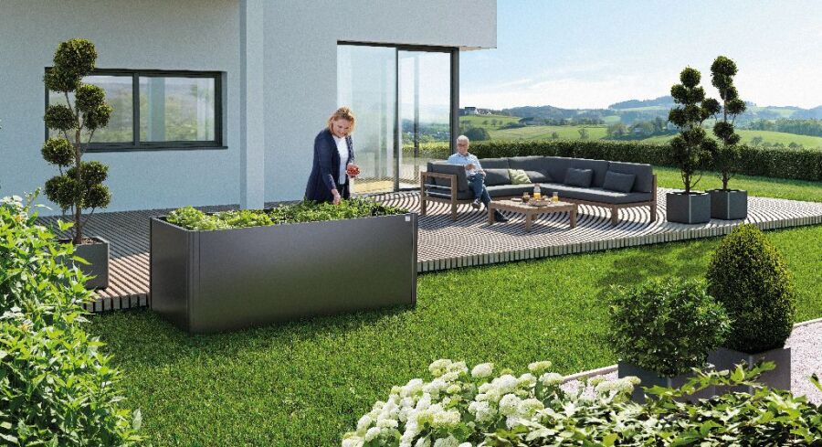 9003414650121 - Biohort HochBeet Gr 1x05 dunkelgrau-metallic 102 x 53 x 77