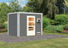 Karibu Saunahaus TOPGARDEN 7 / THEO / terragrau / mit 9KW Ofen integr. Strg. / *AKTION*
