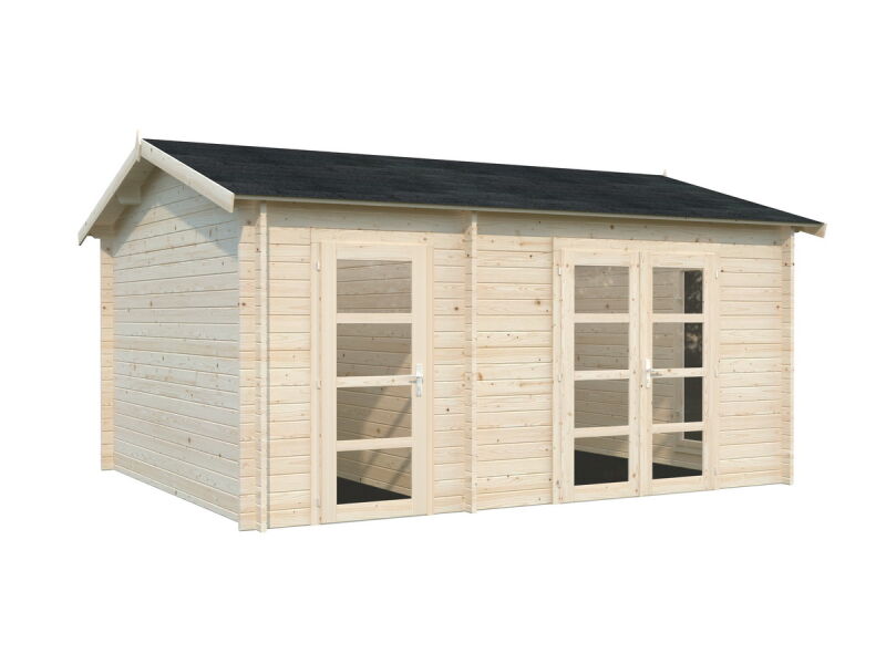 Gartenhaus RUBEN 476 x 380 cm (P); 40 mm Doppelnut; 2 Räume; ohne Boden