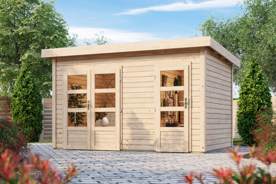 Gartenhaus TINTRUP 364x244 cm, 28mm, naturbelassen