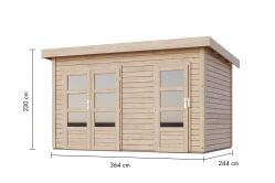 Gartenhaus TINTRUP 364x244 cm, 28mm, naturbelassen