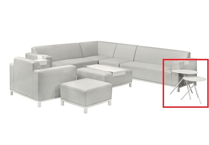 Tuindeco Lounge Modul Runde Tische Colorado Springs, Weißaluminium