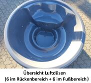 Hot Tub DeLux GRAU gestrichen / GFK - Einsatz grau / V2A Ofen inkl. LED, Whirlpool und mit Premium Leder Deckel, ø 200 cm, mit integriertem Aussenofen, Thermoholz beplankt und gestrichen in grau