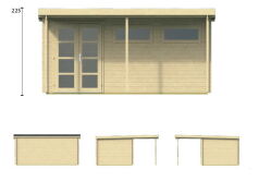 Tuindeco Gartenhaus ETTEN LEUR 498 x 298 cm; 28 mm; großes Vordach; ohne Boden
