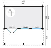 Tuindeco Gartenhaus ETTEN LEUR 498 x 298 cm; 28 mm; großes Vordach; ohne Boden