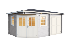 Gartenhaus PFALZ 5-Eck 420x280 cm Sockelmass; 2-Raum...