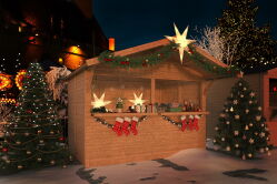 Marktstand Kiosk 300x200 cm 16mm Wandelemente + 16mm...