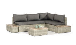 Lounge Gruppe Newport grey-white Alu/Kunststoffgeflecht...
