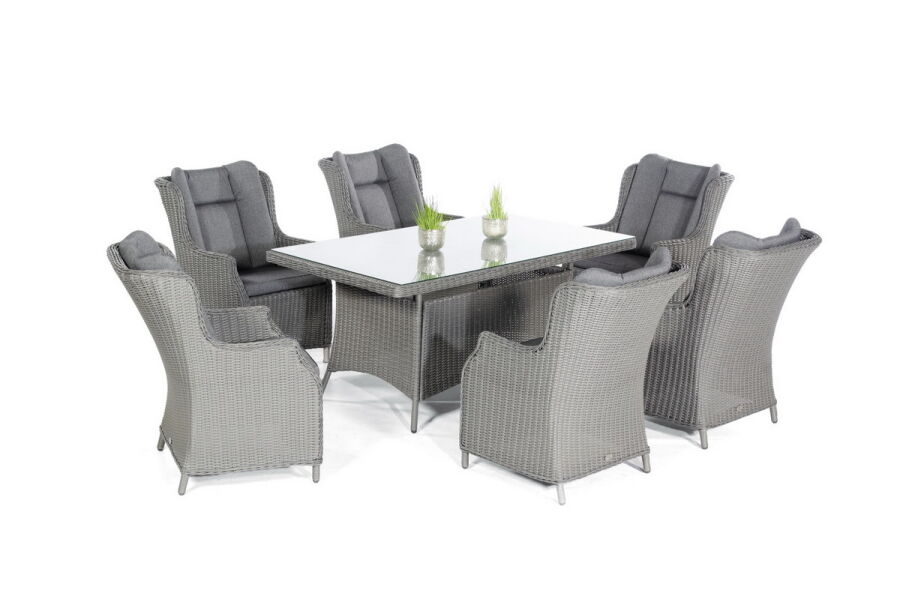 Dining Set Windsor rustic-vintage Alu/Kunststoffgeflecht inkl. Kissen
