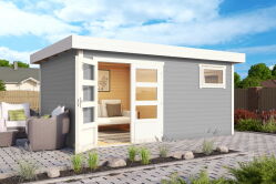 Gartenhaus SAMUEL40 Flachdach 420x280 cm (L), 40mm...