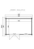 Gartenhaus AMIRA 230 PLUS (L); 380 x 230 cm; 40 mm...