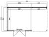 Gartenhaus KANSAS 312x501 cm (L); 40 mm Doppelnut; ohne Boden; 200 cm Schleppdach; VERKEHRS-GRAU lackiert