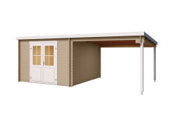Gartenhaus LENNOX Flachdach 601x312, 28mm Bohlen (L),...