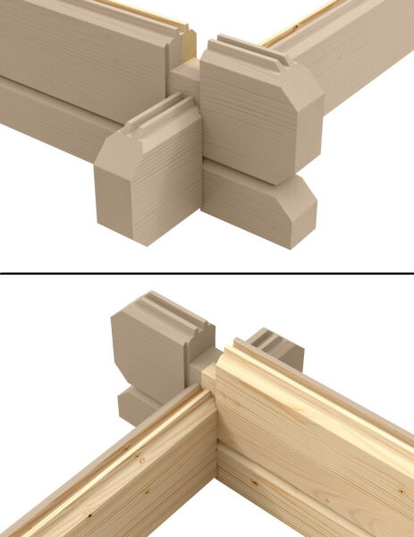 Gartenhaus FABIAN 370 x 370 cm (L); 40 mm Doppelnut; inklusive Boden; ISO Verglasung; GRAU-BEIGE lackiert