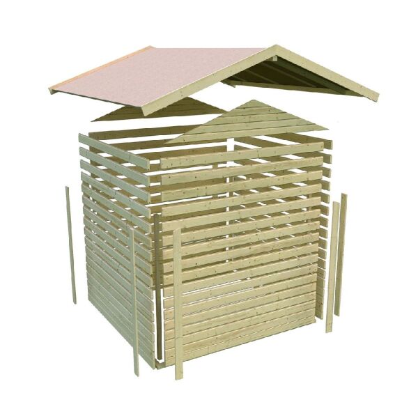 Karibu Gartenhaus DANA naturbelassen 14mm Wändstärke
