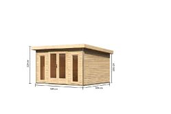 Karibu Gartenhaus RADEBURG 2 naturbelassen 40mm...