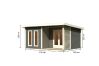 Karibu Gartenhaus RADEBURG 5 terragrau 40mm Wandstärke
