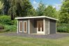 Karibu Gartenhaus RADEBURG 5 terragrau 40mm Wandstärke