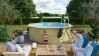 Karibu Pool Modell Variante 1 X Poolgrundkörper inkl. Vlies, Folie BLAU, kdi Holzdeck und Edelstahlleiter, KESSELDRUCKIMPRÄGNIERT