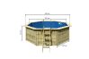 Karibu Pool Modell Variante 1 X Poolgrundkörper inkl. Vlies, Folie BLAU, kdi Holzdeck und Edelstahlleiter, KESSELDRUCKIMPRÄGNIERT