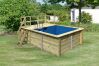 Karibu 44mm Rechteck Pool Modell Größe 1 inkl. Terrasse vor Kopf an der Seite 3,5 m breit