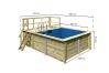 Karibu 44mm Rechteck Pool Modell Größe 1 inkl. Terrasse vor Kopf an der Seite 3,5 m breit