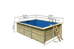 Karibu 44mm Rechteck Pool Modell Größe 2