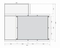 Karibu 44mm Rechteck Pool Modell Größe 2 inkl. Terrasse vor Kopf an der Seite 3,5 m breit+ Terrasse an der Seite