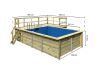 Karibu 44mm Rechteck Pool Modell Größe 2 inkl. Terrasse vor Kopf an der Seite 3,5 m breit+ Terrasse an der Seite