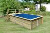 Karibu 44mm Rechteck Pool Modell Größe 3 inkl. Terrasse vor Kopf an der Seite 3,5 m breit