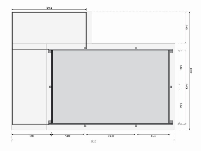 Karibu 44mm Rechteck Pool Modell Größe 3 inkl. Terrasse vor Kopf an der Seite 3,5 m breit+ Terrasse an der Seite