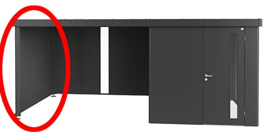 9003414810280 - Biohort Seitenwand für Seitendach zu Gerätehaus Neo Gr 2A 2B 2C 2D silber-metallic