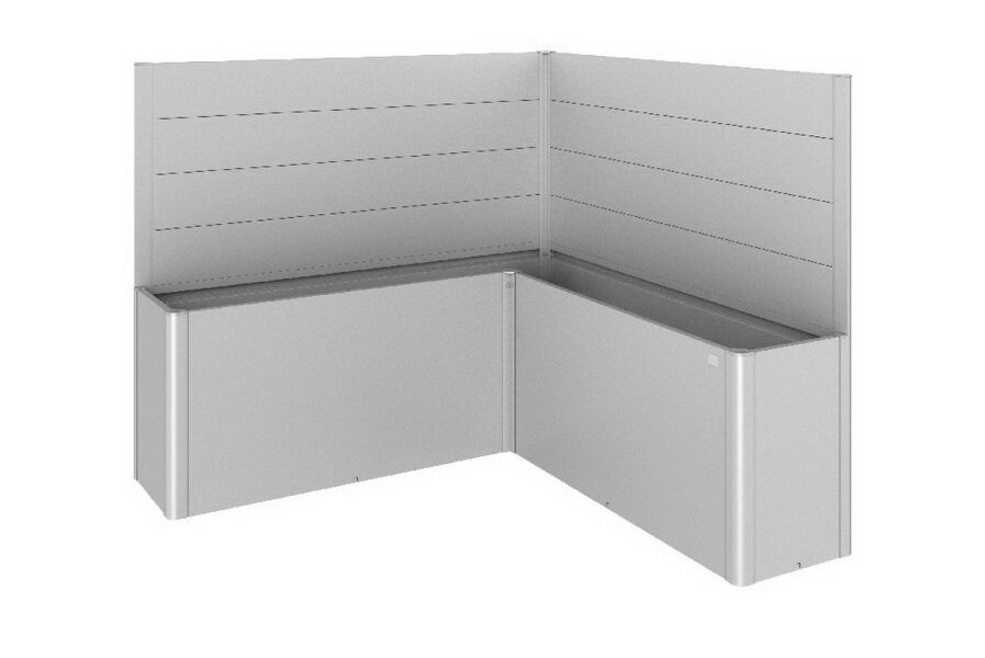 Biohort Sichtschutz zu Pflanzbeet Belvedere für L-Form (2Stk) ohne Acrylglas Gr. L200 silber-metallic