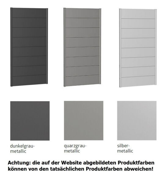 Biohort Wandpaneel für Sichtschutz mit Acrylglas 100x90 silber-metallic