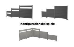 Biohort Wandpaneel für Sichtschutz mit Acrylglas 100x90 silber-metallic