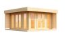 Gartenhaus MABEL (Version 2); 410x410 cm ISO (C); 40 mm Doppelnut; inkl. Boden und Terrasse