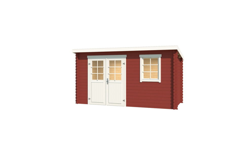 Gartenhaus AMIRA 175 400 x 195 cm; 28mm Blockbohlen; SCHWEDENROT lackiert