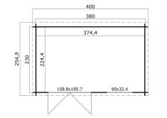 Lasita Maja Gartenhaus AUGUSTA 400 x 250 cm; 28mm Blockbohlen